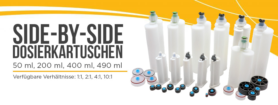 Techcon Side-by-Side-Kartuschen - 50 ml, 200 ml, 400 ml, und 490 ml Techcon Side-by-Side-Kartuschen - 50 ml, 200 ml, 400 ml, und 490 ml